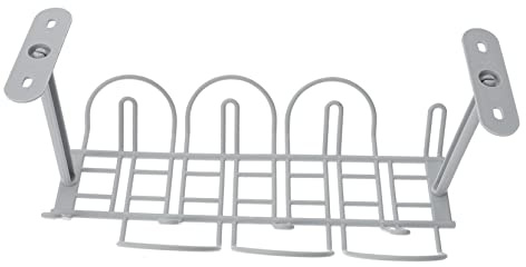 Organizador de Cables bajo Escritorio, Soporte de Plástico 2 Juegos | Almacenaje para Regleta y Cableado, Diseño Adhesivo, para Montaje bajo Mesa