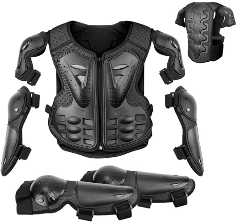 Equipo de Motocross Negro para Niños PE Motocicleta Protección Para Niños Motocicleta Niños Traje de Motocicleta Armadura Carreras para Deportes al Aire Libre Adecuado Para Deportes Al Aire Libre Como