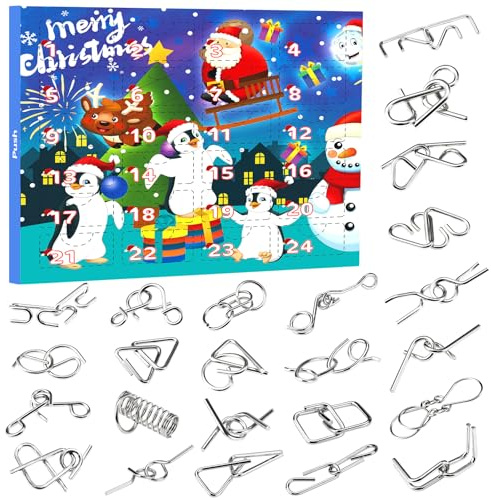 Calendrier De L'Avent 2025 Casse Tete Enfant Ado GarçOns Adulte, Cadeau NoëL Amusants Jeux De Puzzle Filles Jouets Adolescents Anniversaire FêTe pour Homme Femme Papa Maman Famille Cadeaux Nouveauté
