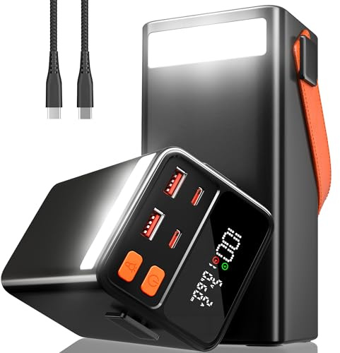 Laptop Power Bank 79800mAh, PD 100W USB C & 30W USB Ports Fast Charging Portable Charger with 4 Outputs & 2 Inputs, Digital Display, LED Flashlight, Large Capacity Battery Pack for Smartphone, Laptop