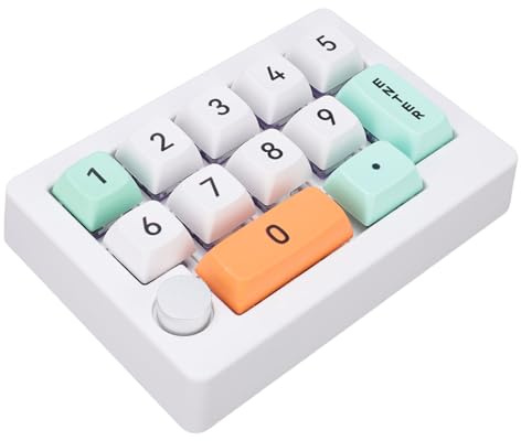 Bewinner Wired USB Numeric -Tastatur, EIN Handmakro -mechanische Tastatur, 12 RGB LED Hintergrundbeleuchtung, 12 Taste Multifunktions DIY Programmier für Office Gaming (White)