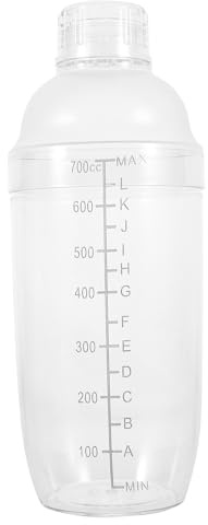 CLISPEED Coctelera Plástica Transparente para Cócteles Vaso Mezclador con Escala Visible Resistente y Fácil de Limpiar para Bar Hogar y Tiendas de Té