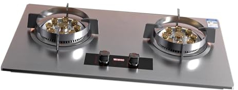 Cuisinière À Gaz 8,5 KW - 2 Brûleurs, Minuterie Intelligente Indépendante Bilatérale, Double Protection De Sécurité, Support De Cuisinière Coupe-vent(LPG)
