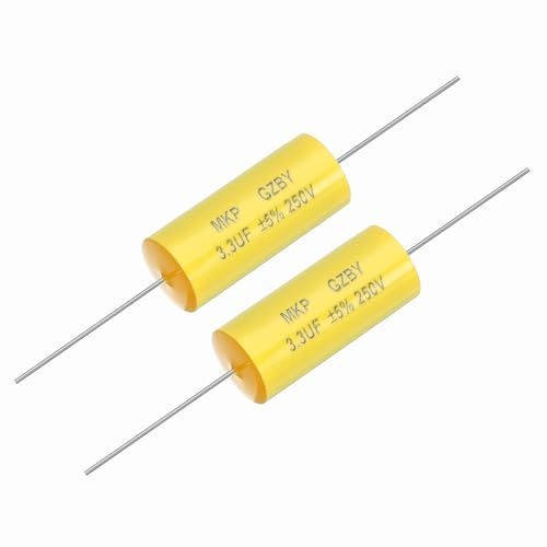 QUARKZMAN 3.3uf Frequenzweicher Kondensator 250V Axial Lautsprecher 2 Stück | Audio Crossover MKP Film Kondensator