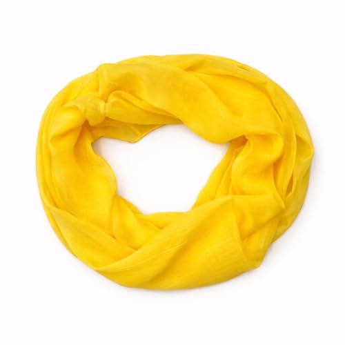 Generisch Damen Loop Schal Loopschal Rundschal Schlauchschal Tuch Halstuch aus 50% Seide 50% Baumwolle Uni einfarbig für Frühling Sommer Ganzjährig Größe ca. 45 × 160 cm
