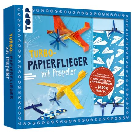 Kreativ-Set Turbo-Papierflieger mit Propeller: Buch mit 3 Propellern und 30 Faltblättern in 5 Motiven (Buch plus Material)