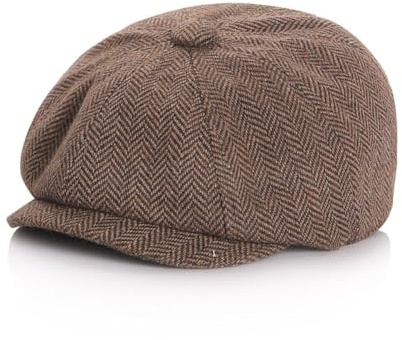 Anshili Bambino Coppola Berretto Cappello Gatsby (Marrone, S: 49-52 cm (3-6 Anni))