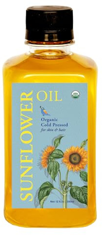 DAANA Sunflower Oil for Skin: Certified USDA Organic, Extra Virgin, Cold Pressed (12 fl oz)