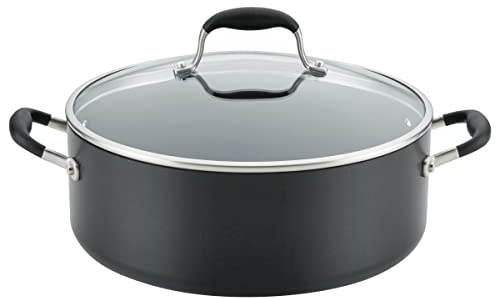 Anolon Advanced Home Hard-Anodized Nonstick Wide Stock Pot/Stockpot (7.5-Quart, Onyx)