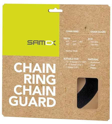 Samox Kettenschutz, Aluminium, schwarz eloxiert, Lochkreis 104 mm