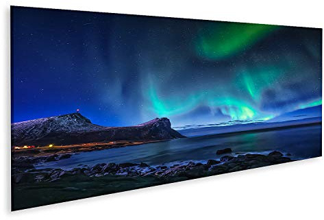 islandburner Bild auf Leinwand Aurora Borealis Nachthimmel Nordnorwegen Bilder Wandbilder Poster