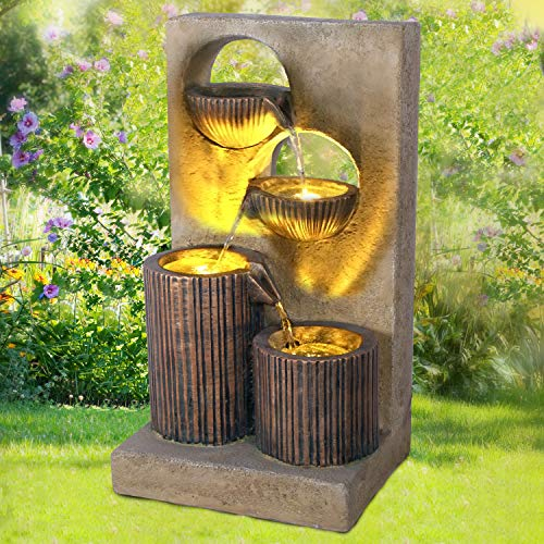 Gartenbrunnen Brunnen Zierbrunnen Zimmerbrunnen Springbrunnen Brunnen Aqua-Melody 230V Wasserfall Wasserspiel für Garten