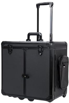 CS Kosmetikvertrieb PodiGo Profi Fußpflegekoffer – Aluminium Rollkoffer in Schwarz – Leicht, kompakt & mobil – Für mobile Fußpflege, Kosmetik & Nageldesign – Mit Rollen & Teleskopgriff