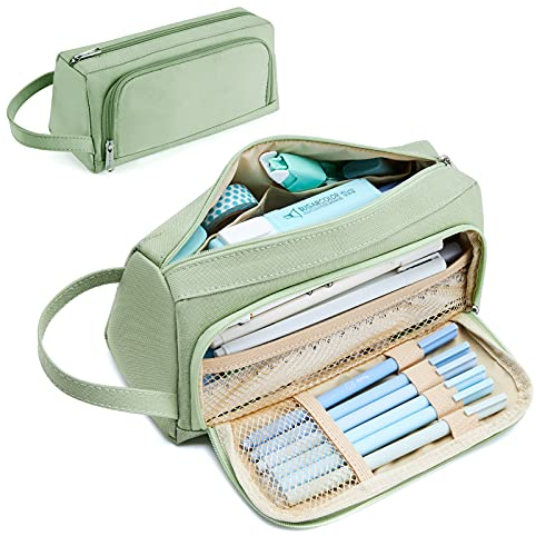 KALIDI Federmäppchen, Etui Große Kapazität 2 Fach Federtaschen Unisex Mäppchen Stiftetasche Bleistift Beutel Federmappe Schulsachen Pencil Case mit Tragegriff für Schule Büro Mädchen Damen Student