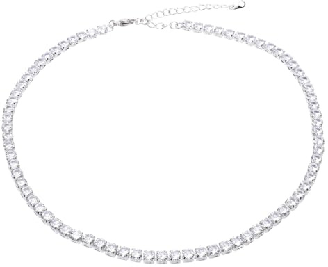 Generic Strass Choker funkelnde Diamant Silber Kristall Schlüsselbein Kette Zirkonia Halskette zierliche klassische runde Kette Choker für Hot Girl Frauen