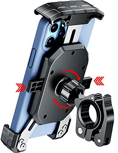 Kewig Handyhalterung Fahrrad [Schnelle Veröffentlichung & Anti-Shake] Handyhalterung Motorrad 360° Drehbar Handy Motorrad aus Aluminiumlegierung für 4-7 Zoll Smartphone