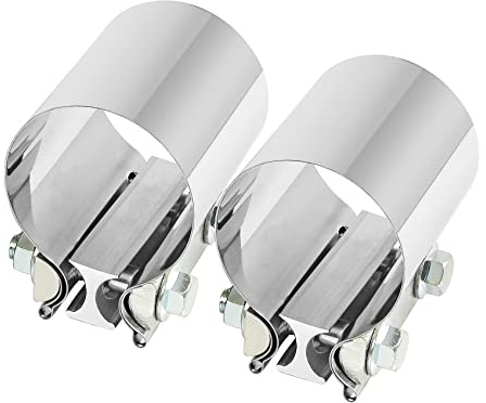 DOCAS 2pcs Ø 64 mm x 76.2 mm Länge Edelstahl Auspuffschelle Rohrverbinder rostfreier Edelstahl