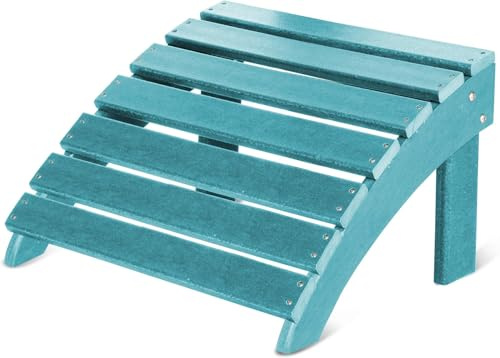 Gartenstuhl Fußstütze Fußliege für den Adirondack Terrassenstuhl - Loungestuhl in Holzoptik aus recyceltem Plastik Türkis 34,5 cm x 51 cm x 46 cm