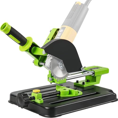 ZWSJLC Soporte de amoladora angular mejorado, soporte deslizante para cortador de bricolaje, soporte de aluminio, base de hierro, adecuado para amoladora angular de 100/115/125 mm (solo soporte)