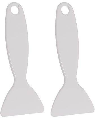Jitnga 2 Pezzi Raschietto In Plastica Dura Per Ghiaccio Congelatore Per La Frigorifero Del Pulizia E Sbrinamento 13.5Cm/5.3 Pollice（Bianco）