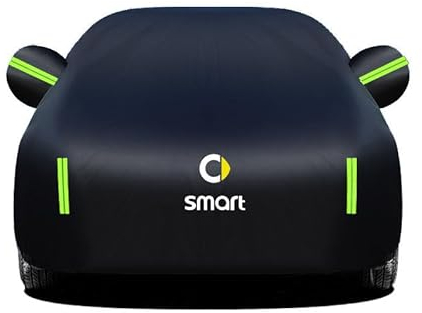 OTCPP Auto Abdeckung für Smart Cabrio Forfour Fortwo, Auto Abdeckplane Autoabdeckung Autoplanen Garagen Autohülle Fahrzeugplane Allwetter Autoabdeckungen Autoabdeckungsschutz,C Black