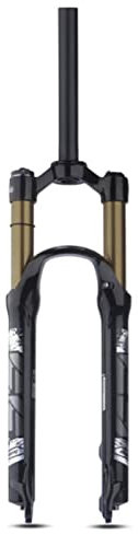 ZECHAO Forks MTB Fahrradgabel,26/27,5/29inch Aluminiumlegierung 120mm Federweg Schnellspanner 9mm Air Supension Frontgabel Fahrrad Federgabel (Color : Gold-Straight-HL, Size : 29inch)