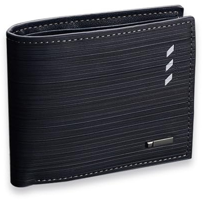 Portefeuille Homme Porte Cartes de Credit 8 emplacements，Portefeuille en Cuir PU Portefeuille avec Compartiment Monnaie 1 fenêtres d'identification (Protection RFID),Cadeaux pour Hommes-Noir