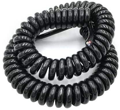 XLJP 5Meters 3-Core Spring Wire Spiral Electric Cable 24AWG/14AWG / 17AWG/ 20AWG 0.2-2 Square Black Power Cord Extensible Wire Straight Line 5Meters Telescopic Wire Spiral Cable (Size : 5m, Color :
