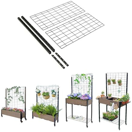 Everbloom Rankgitter für Hochbeet, strapazierfähig, verzinkt, pulverbeschichtet, Edelstahl, 91,4 cm L x 83,8 cm H, T333615K2