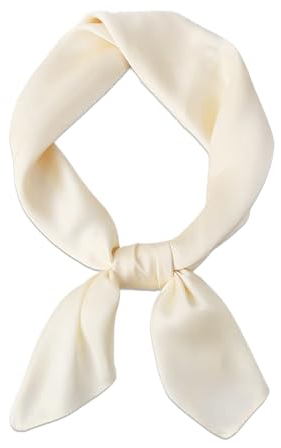 Bliceon Damen Seidentuch aus leichter Seide, Eleganter Seidenschal, Bandana, Halstuch und Kopftuch, Geschenk für Frauen, Vielseitiges Seidenschal (Beige)