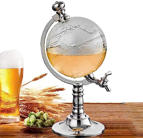 Goowafur Whiskey Decanter Globe - 1.5L Globe Decanter Wine Aerator Pourer Dispenser,Globe Decanter with Funnel and Stopper - Bar Club Accessory for Whiskey, Wine, Drinks, Beer