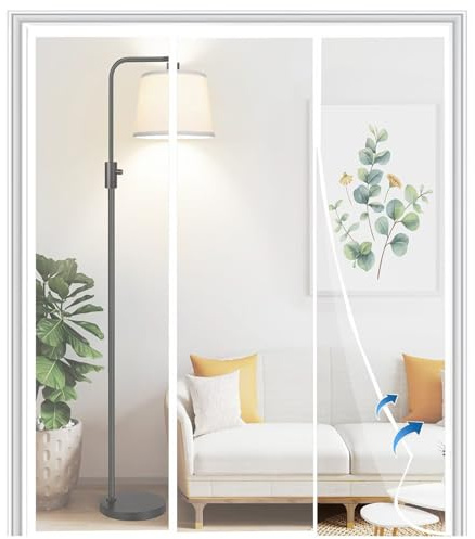 Ventana de puerta con pantalla magnética, 235x180cm Cortina antimoscas antimoscas para mosquitos, mosquitos antimoscas para puerta de entrada interior/patio, Blanco