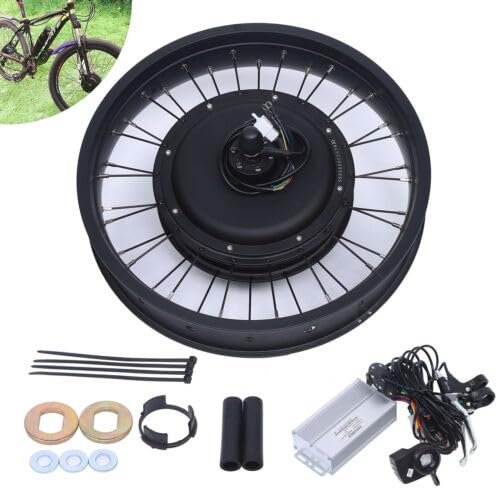 AUYART 20 Zoll 1000W E-Bike Umbausatz Hinterrad + kompletter Satz Räder, Bedienelemente, Schalthebel, Schaltklammern usw Heckantrieb DC-Motor Elektrofahrrad Nabe Motor Set