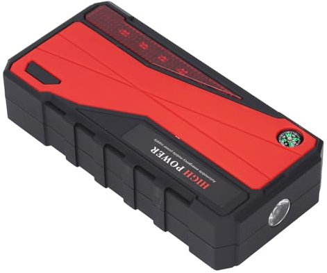 Cuifati Autobatterie-Starthilfe, 12 V 1000 A Auto-Starthilfe mit Dual-USB-LCD-Display, Tragbarem Notstrom-20000-mAh-Batterieladegerät und Überbrückungskabeln für 7-Liter-Benzin- und