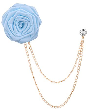 FUKAJOMFEN Handgefertigte Broschen Hochzeit Stoff Kunst Rose Blume Brosche Revers Brosche Abzeichen Kette l Anzug Herren Accessoires, Siehe Abbildung