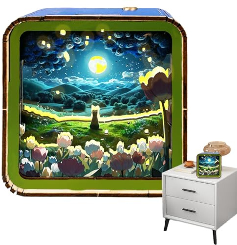 Luce Notturna di Puzzle in Legno, Luce Notturna di Puzzle Puzzle Luce Notturna Portatile Divertente Luce Notturna Dimmerabile, Decorazione Interni della Casa per Compleanno