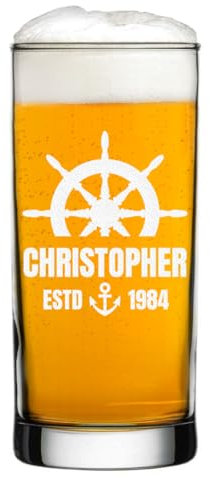 polar-effekt Bierglas Longdrink 485 ml mit personalisierter Gravur - Geschenke zum Geburtstag - Glas für Bier, Longdrinks & Cocktails - Spülmaschinenfestes Trinkglas