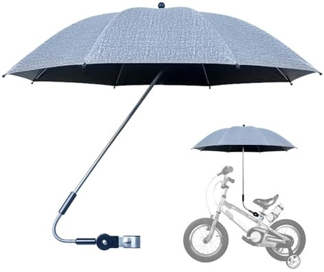 Sombrilla para cochecito, paraguas para cochecito con abrazadera, protección UV, sombrilla extra grande con abrazadera, impermeable, ajustable 360 grados para carrito,