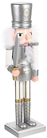 GETAJGHSD Christmas Wooden Nutcracker Soldier Ornament Xmas Puppet Decoration for Desktop Creative Holiday Decor with Sword and Tabletop Figurine