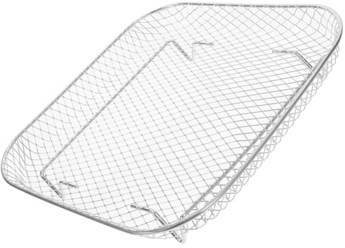 Healifty Rejilla para Freidora de Aire de Acero Inoxidable Plata, Diseño Cuadrado Estructura de Malla para Deshidratación y Freír Pollo en Horno