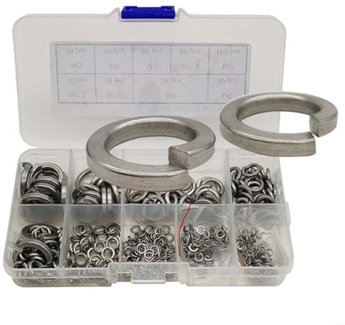 HomeVortex Lot de 430 rondelles à ressort en acier inoxydable 304 M2-M12 pour machines électroniques, connexion par boulon, anti-desserrage