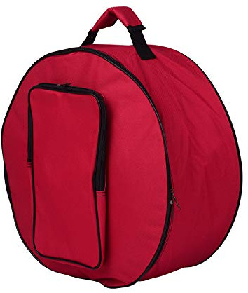 Fafeicy Professionelle Drum Carry Case 14 Zoll Snare Drum Bag Nylon Stoff Schultergurt Außerhalb der Taschen für Sticks Musikbuch Schutztransphafte (Rot)
