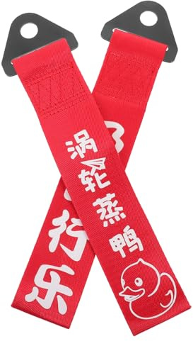 AKOOSY 2 Piezas Cuerda de Remolque para Coche Roja Cinta Resistente para Amarre y Transporte Fácil Instalación y Diseño Práctico para Parachoques