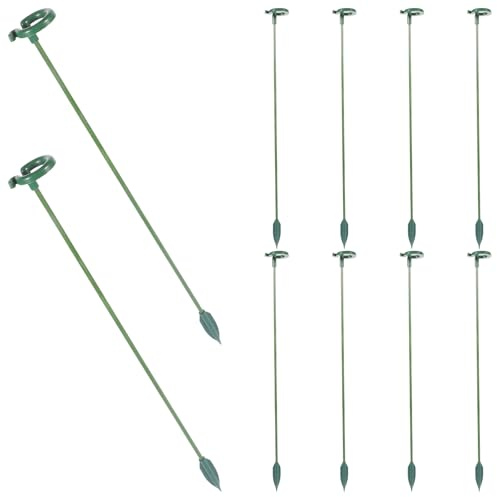 Angoily Lot de 10 Tuteurs pour Plantes en Pot 27 CM Supports à Tige Unique en ABS Piquets de Soutien pour Fleurs et Plantes Grimpantes Adaptés Jardin Balcon et Intérieur