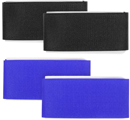 ABOOFAN Correas de Fijación para Esquí Ajustables Juego de 4 Piezas 2 Negras 2 Azules Nylon Resistente para Deportes de Invierno y Snowboard Accesorios de Esquí para Exteriores