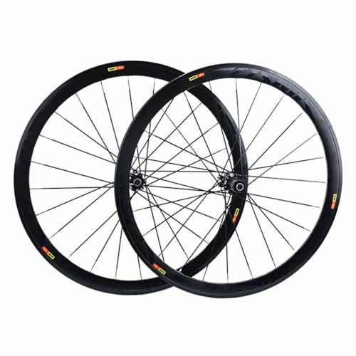 Rennrad Drahtreifen Laufradsatz 700C Scheibenbremse Vorder- Und Hinterräder 40mm Doppelwandfelge, 100/135mm Schnellspanner, 7/8/9/10/11/12Gang-Kassette, Presta-Ventile, Abgedichtetes Lager