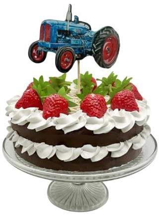 Blue Tractor Cake Topper - Vintage Tractor Cake Decoration WT17-CT