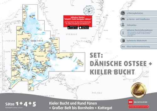 Sportbootkarten Satz 1, 4 und 5 Set: Dänische Ostsee und Kieler Bucht (Ausgabe 2026)