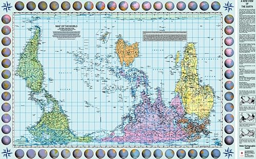 Weltkarte Petersprojektion, Up-side-down Englisch, 130x82cm: (südorientiert, pazifikzentriert) (Peters Weltkarten: Peters Projektion)