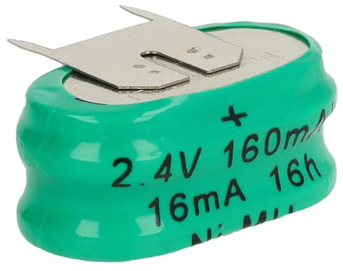 vhbw NiMH Ersatz Knopfzellen-Akku Typ 2/V150H 3-Pins 150mAh 2,4V | kompatibel mit Modellbau-Akkus, Solar-Leuchten uvm.